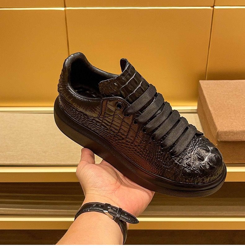 Men Shoes Runners - 2025 summer crocodile print black men's
