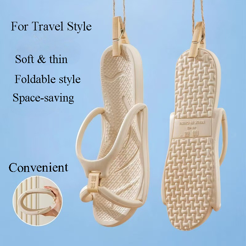 Men'S Shoes For Summer - Foldable Travel Slippers Unisex EVA Flip