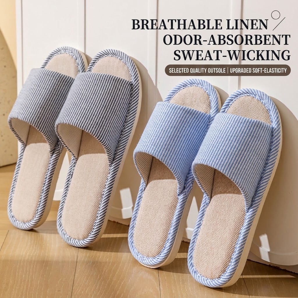 Men Shoes Size - Breathable Flax Linen Slippers Women Men