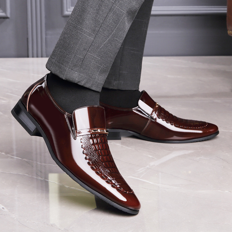 Men Leather Shoes Patent Leath - огляд і ціна Men Shoes For Office Work