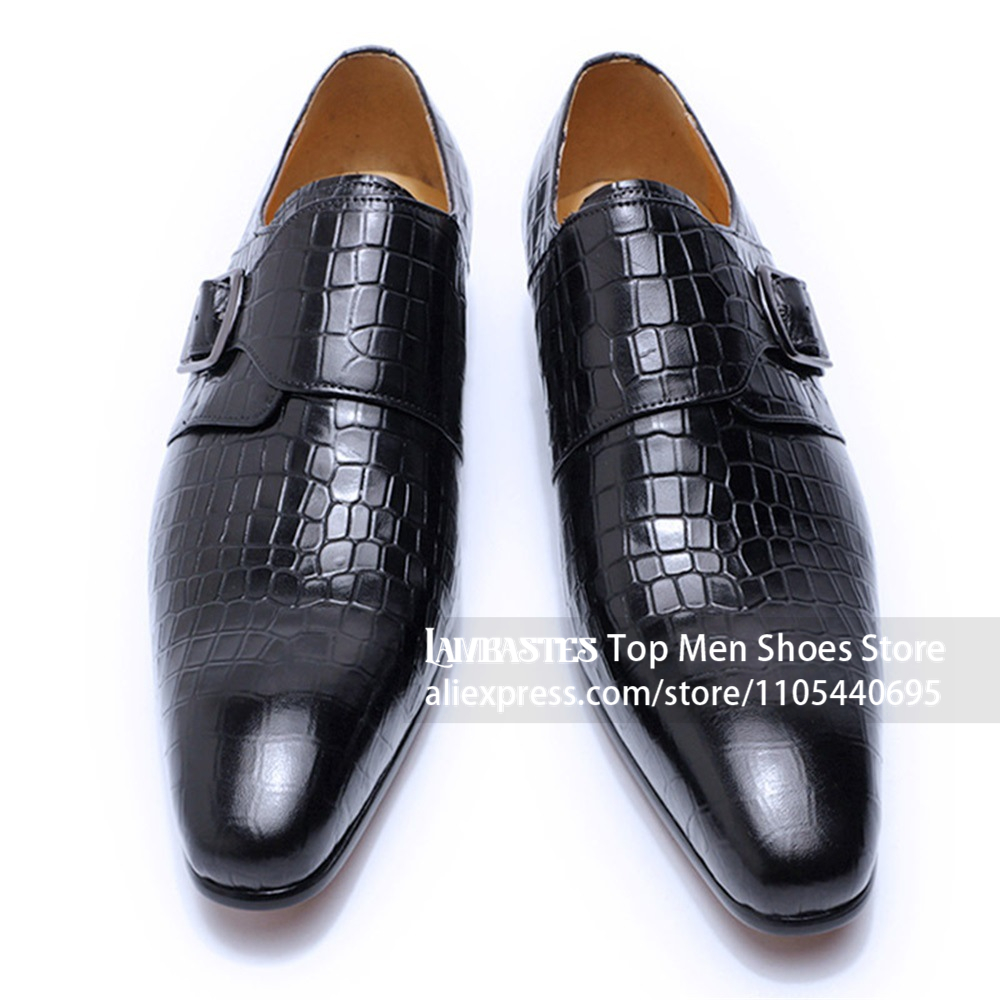 Crocodile Alligator Embossed L - огляд і ціна Men'S Shoes Navy Blue