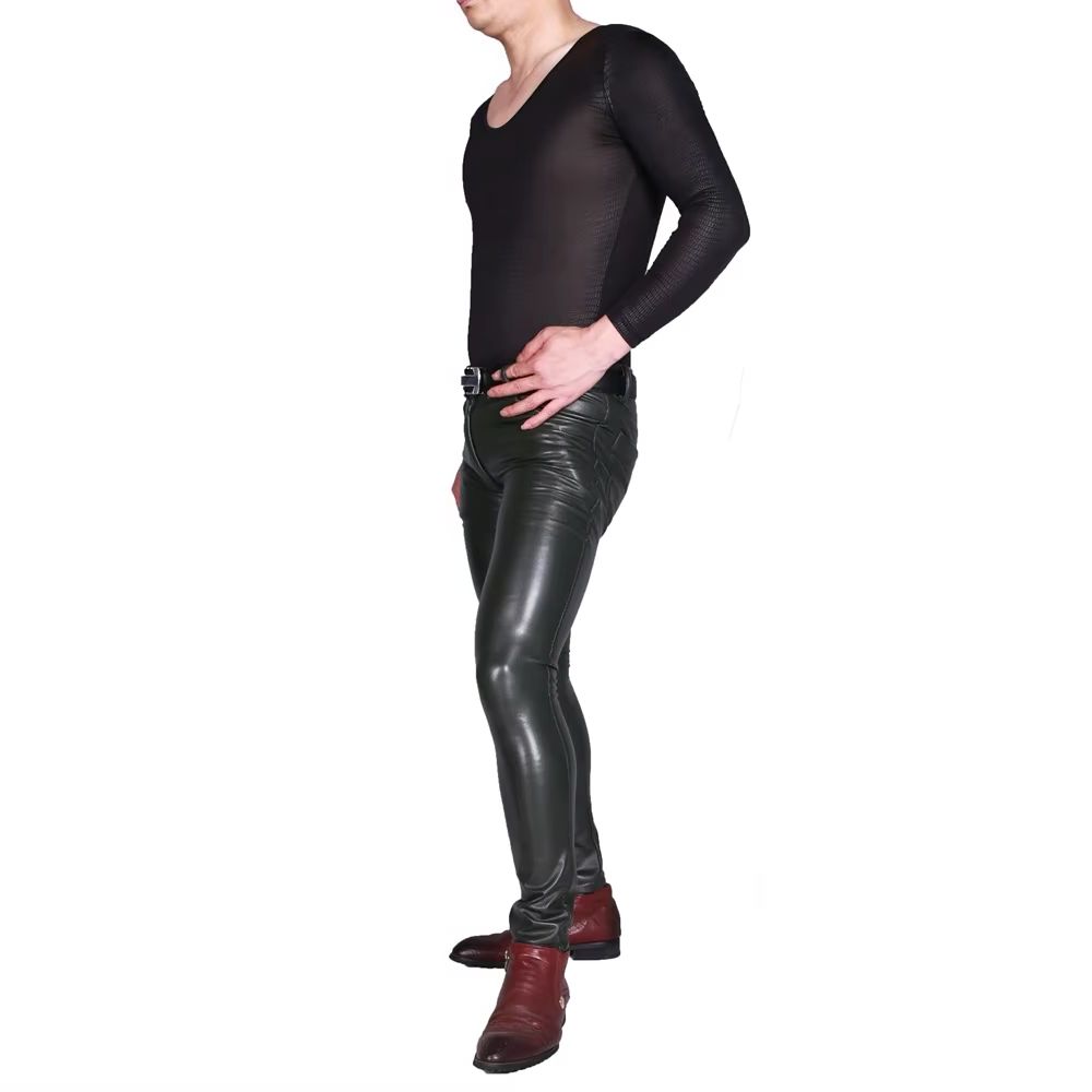 Mens Punk PU Faux Leather Trou - огляд і ціна Men'S Shoes For Jeans
