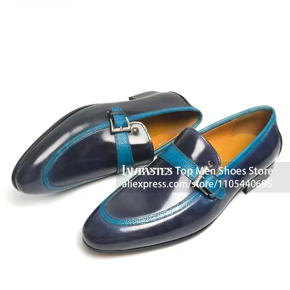Navy Blue Contrast Buckle Penn - огляд і ціна Men'S Shoes Navy Blue