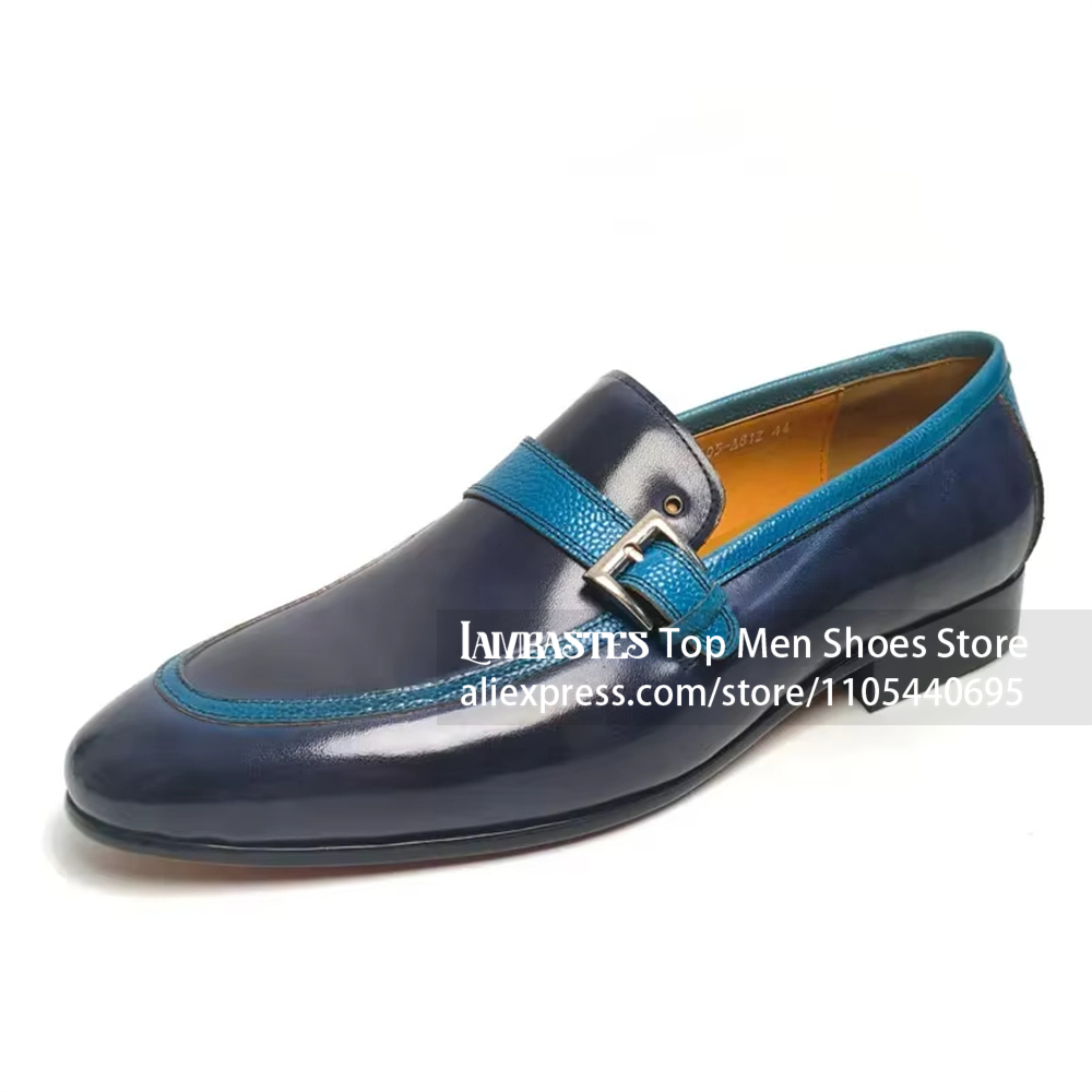 Navy Blue Contrast Buckle Penn - огляд і ціна Men'S Shoes Navy Blue
