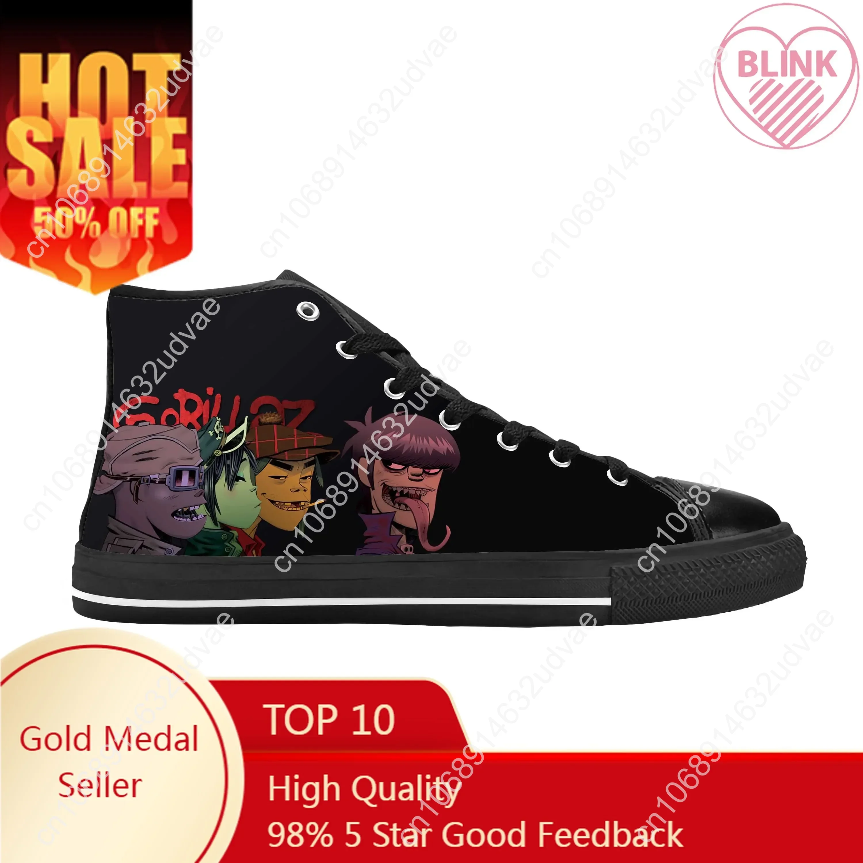 Gorillaz UK Rock Band Hip-Hop  - огляд і ціна Men Shoes Uk
