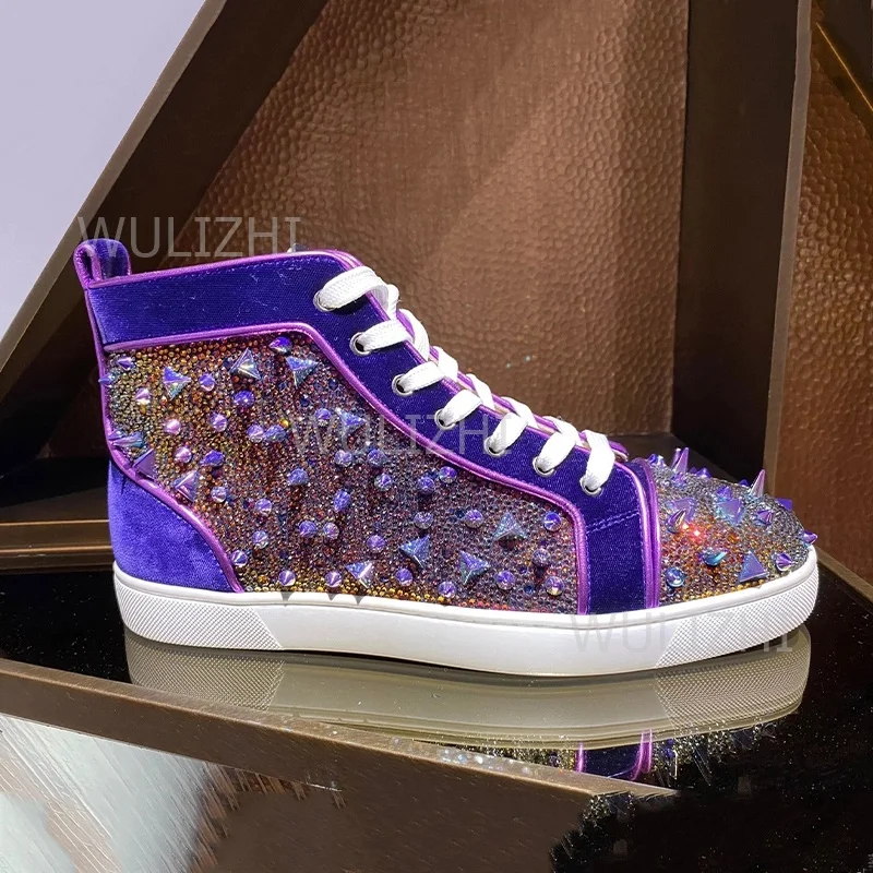 Dark Purple Crystal Rivet Men  - огляд і ціна Men Shoes Runners