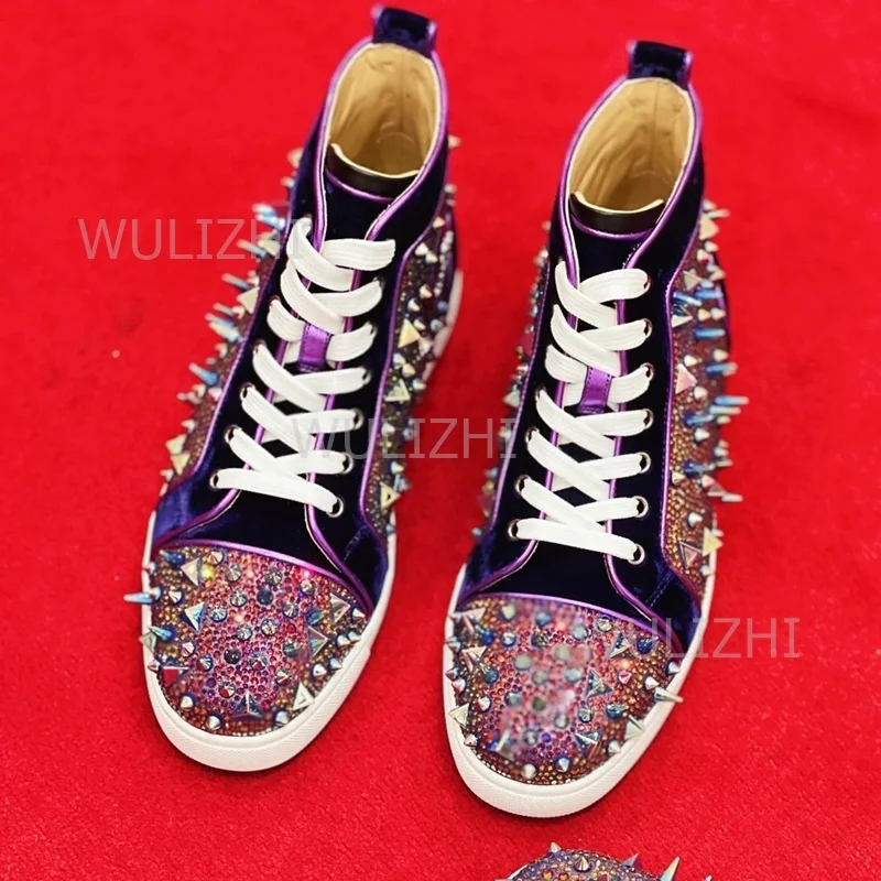 Dark Purple Crystal Rivet Men  - огляд і ціна Men Shoes Runners