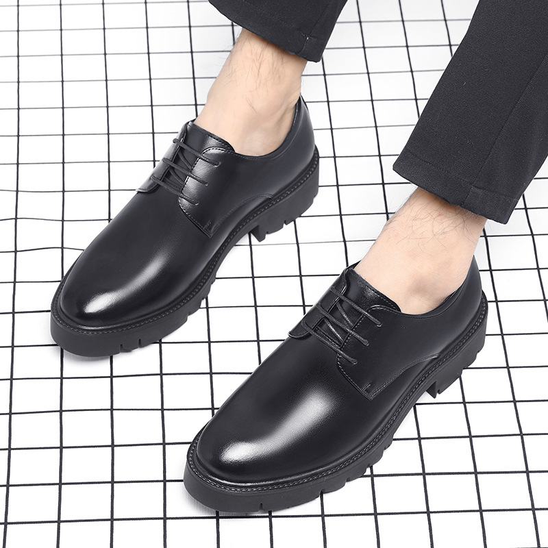Mens Black Leather Lace Up Dre - огляд і ціна Men Shoes For Office Work