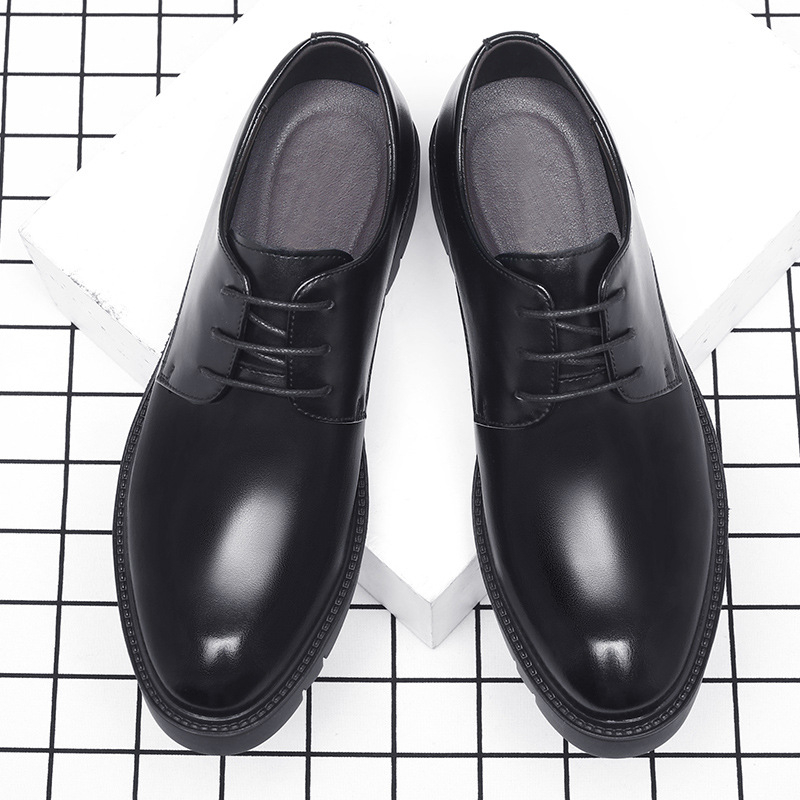 Mens Black Leather Lace Up Dre - огляд і ціна Men Shoes For Office Work