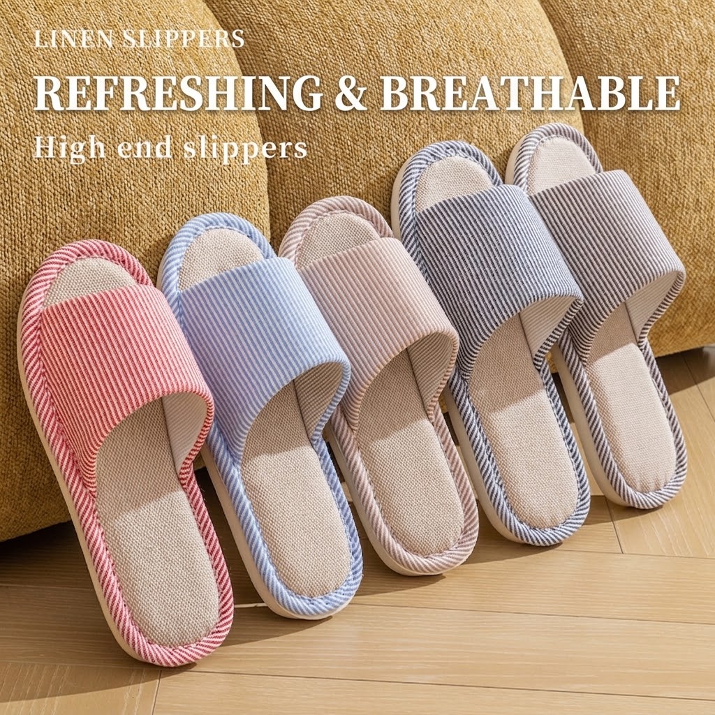 Breathable Flax Linen Slippers - огляд і ціна Men Shoes Size