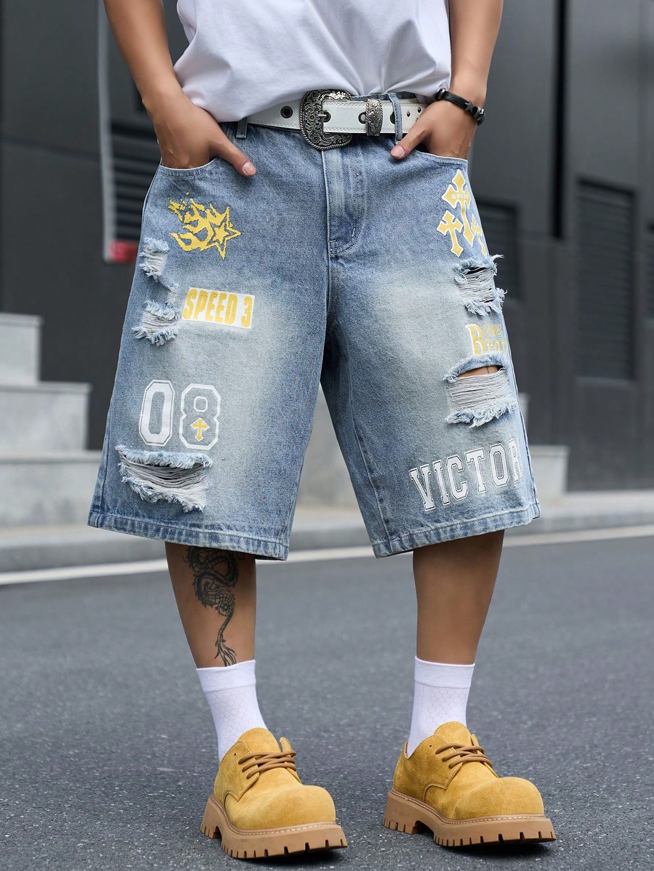 Men's Loose Fit Denim Bermuda  - огляд і ціна Men'S Shoes For Jeans