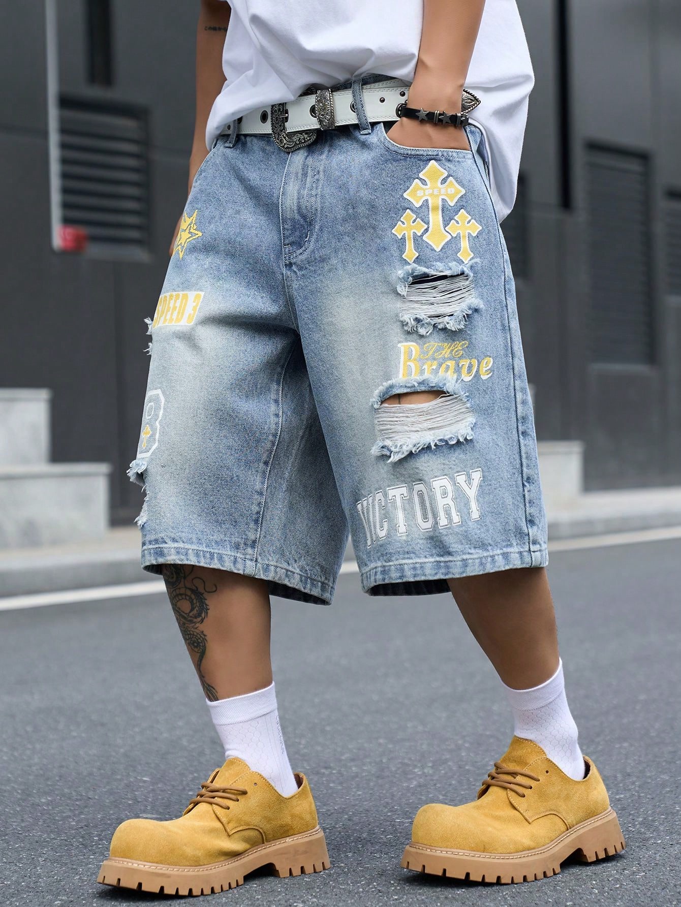 Men's Loose Fit Denim Bermuda  - огляд і ціна Men'S Shoes For Jeans